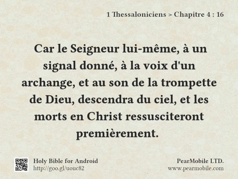 1 Thessaloniciens, Chapitre 4:16